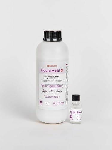 Resin Pro ® Flüssigsilikonkautschuk zum Gießen 5 Shores, Reproduktion von Formen, Modellieren und Schmuck, schnell aushärtend - Weiß Halbglänzend (510 g) von Resin Pro