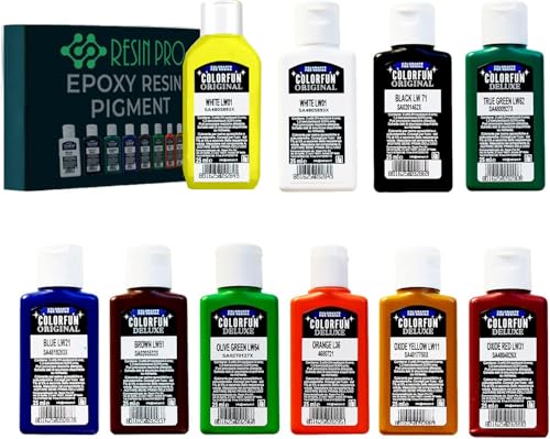 Resin Pro Set 9 Paste Farben, Konzentrierte Farben, Intensive und Leuchtende Farben für Epoxidharze - DIY, Schmuck, Harztische, Kunsthandwerk (9x25 ml) von Resin Pro