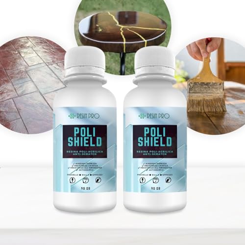 Resin Pro Poli-Shield Kratzfester Zweikomponenten-Polyurethan-Lack zum Polieren und Schützen Ihrer Oberflächen, Polyurethan-Glanzlack (GLOSS 100 A und B 100 g) von Resin Pro