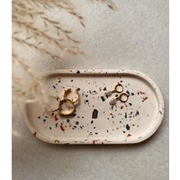 Jesmonite Terrazzo Schale | Rund Oval Dekoschale Schmuckbehälter von ResinDesignsAndMore