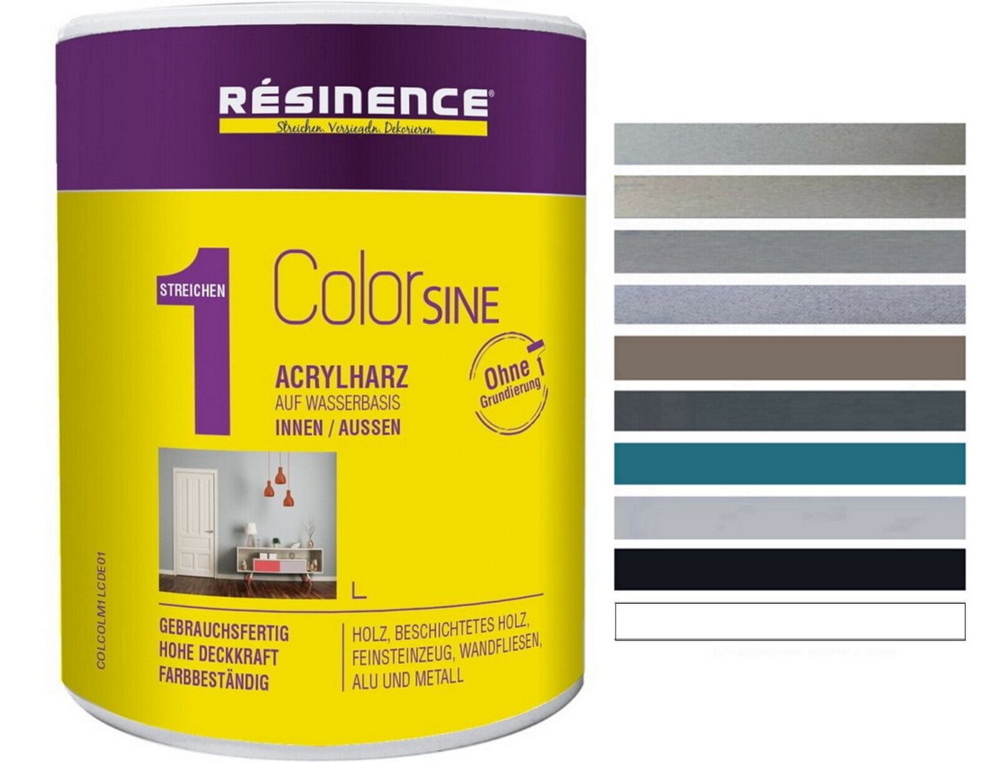 Resinence Acryl-Buntlack Resinence 1 Colorsine Acrylharz Farbwahl Wasserbasis 500ml / 1L Resinence Acryl-Buntlack Resinence 1 Colorsine Acrylharz Farbwahl Wasserbasis 500ml / 1L von Resinence