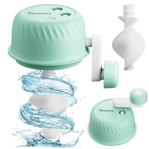Resiners Auto Resin Mixer Harzmischer, Handkurbel Epoxidharzmischer Paddel Silicongummimatte, 3 stufenlose Geschwindigkeitsregelung, Minimale Blasen, Einfach zu reinigen, Epoxidharz Mischerstäbchen von Resiners