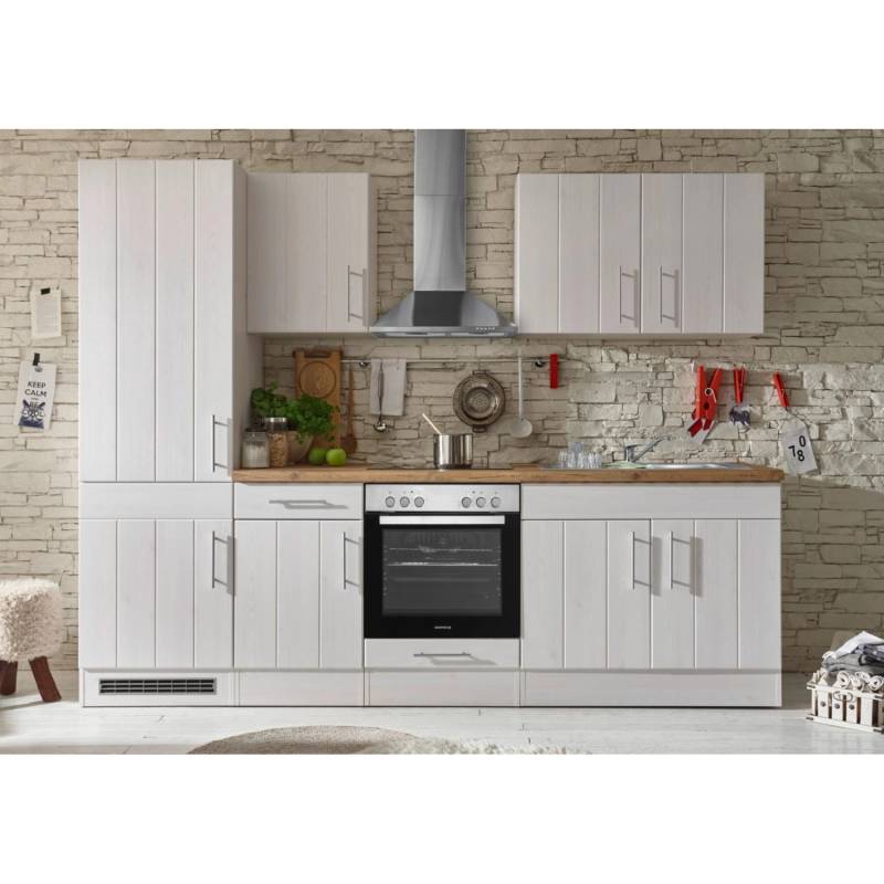 Respekta Premium Küchenzeile Landhaus 270 cm Lärche Weiß matt von Respekta Premium
