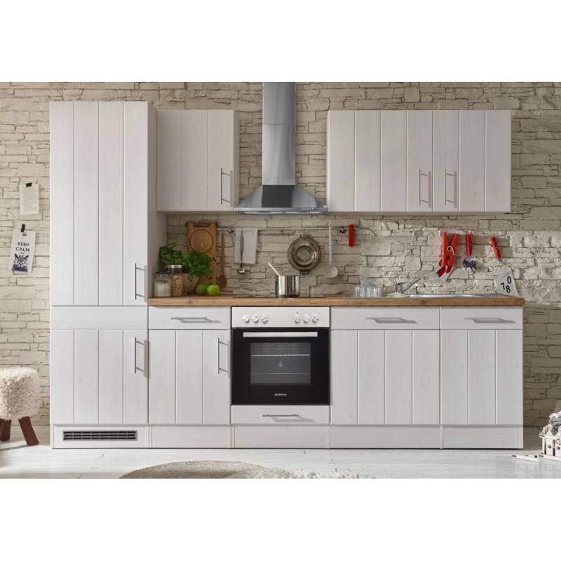 Respekta Premium Küchenzeile Landhaus 280 cm Lärche Weiß Matt (DAH CH22058IXB) von Respekta Premium