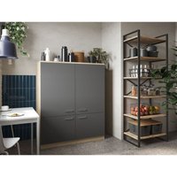 Haushaltsschrank Besenschrank Schrank 120 cm Eiche Sägerau Grau Merle Respekta Haushaltsschrank Besenschrank Schrank 120 cm Eiche Sägerau Grau Merle Respekta von Respekta