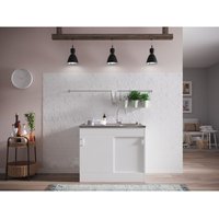 Komplettspüle Spüle Unterschrank mit Schiebetüren 100 x 60 cm Weiß Respekta von Respekta