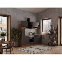 Küche Küchenzeile Küchenblock Einbauküche Eiche Grau Hilde 250 cm Respekta von Respekta