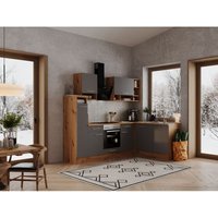 Küche Küchenzeile Leerblock Winkelküche Eiche Grau Hilde 250x172 cm Respekta von Respekta