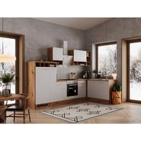 Küche Küchenzeile Leerblock Winkelküche Eiche Weiß Hilde 310x172 cm Respekta von Respekta