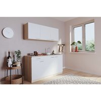 Küche Miniküche Single Eiche Weiß ohne Kühlschrank Luis 150 cm Respekta von Respekta