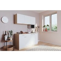 Küche Miniküche Single Eiche Weiß ohne Kühlschrank Luis 150 cm Respekta von Respekta