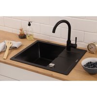 Respekta - Küchenspüle Einbauspüle Granit Spülbecken Spüle 58x50 Schwarz Nashville von Respekta