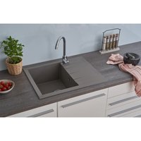 Küchenspüle Einbauspüle Spüle Granit Mineralite 62 x 50 Grau Respekta Houston von Respekta