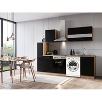 Küchenzeile Leerblock Unterbau Waschmaschine Eiche Schwarz Merle 250 cm Respekta von Respekta