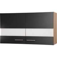 Oberschrank Hängeschrank 100 cm Eiche Sägerau Schwarz Merle Respekta von Respekta