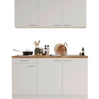 RESPEKTA Küche "Luis, mit Duo Kochfeld, wahlweise mit Mikrowelle, Korpus Weiß,", Breite 150 cm von Respekta