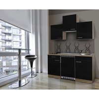RESPEKTA Singleküche »KB150ESW«, mit E-Geräten, Gesamtbreite: 150 cm - schwarz von Respekta
