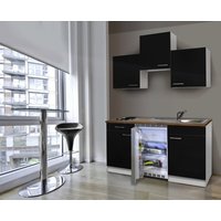 RESPEKTA Singleküche »KB150WS«, mit E-Geräten, Gesamtbreite: 150 cm - schwarz von Respekta