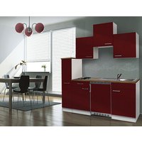 RESPEKTA Singleküche »KB180WWC«, mit E-Geräten, Gesamtbreite: 180 cm - rot von Respekta