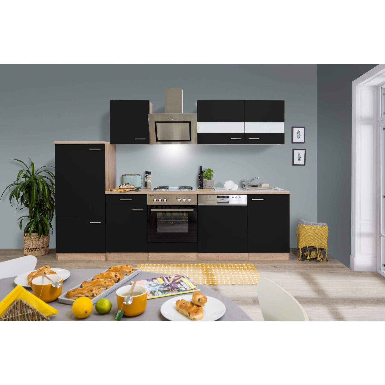 Respekta Economy Küchenzeile KB280ESSS 280 cm Schwarz-Eiche Sägerau Respekta Economy Küchenzeile KB280ESSS 280 cm Schwarz-Eiche Sägerau von Respekta