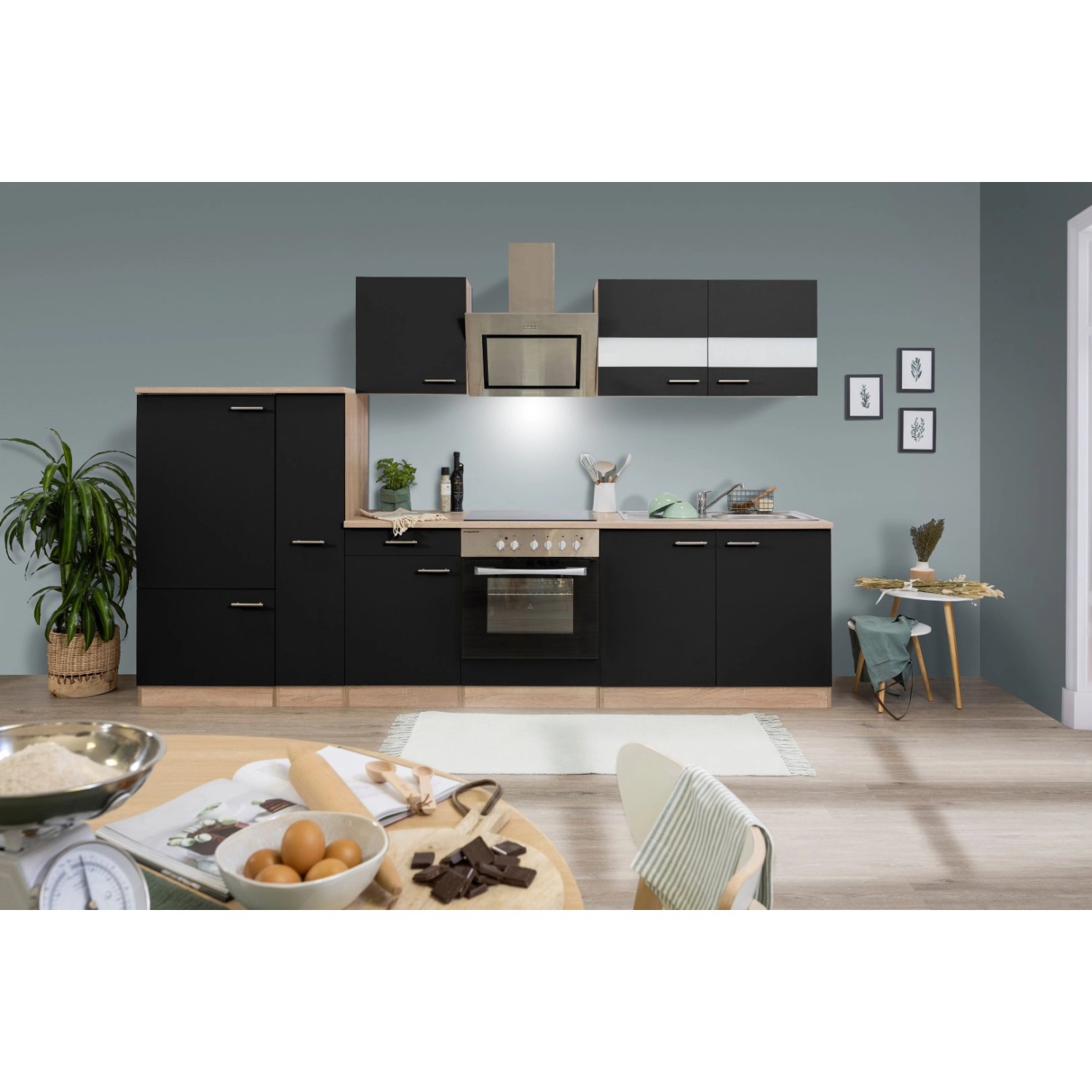 Respekta Economy Küchenzeile KB300ESSSC 300 cm Schwarz-Eiche Sägerau Respekta Economy Küchenzeile KB300ESSSC 300 cm Schwarz-Eiche Sägerau von Respekta