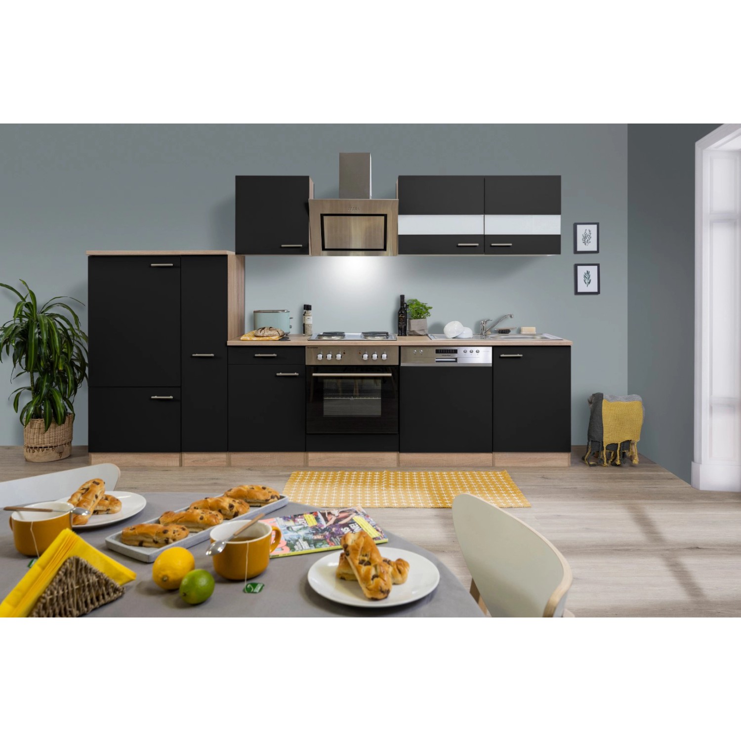 Respekta Economy Küchenzeile KB310ESSS 310 cm Schwarz-Eiche Sägerau Respekta Economy Küchenzeile KB310ESSS 310 cm Schwarz-Eiche Sägerau von Respekta