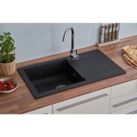 Einbauspüle Küchenspüle Spüle Granit Mineralite 78 x 44 Schwarz Respekta Denver von Respekta