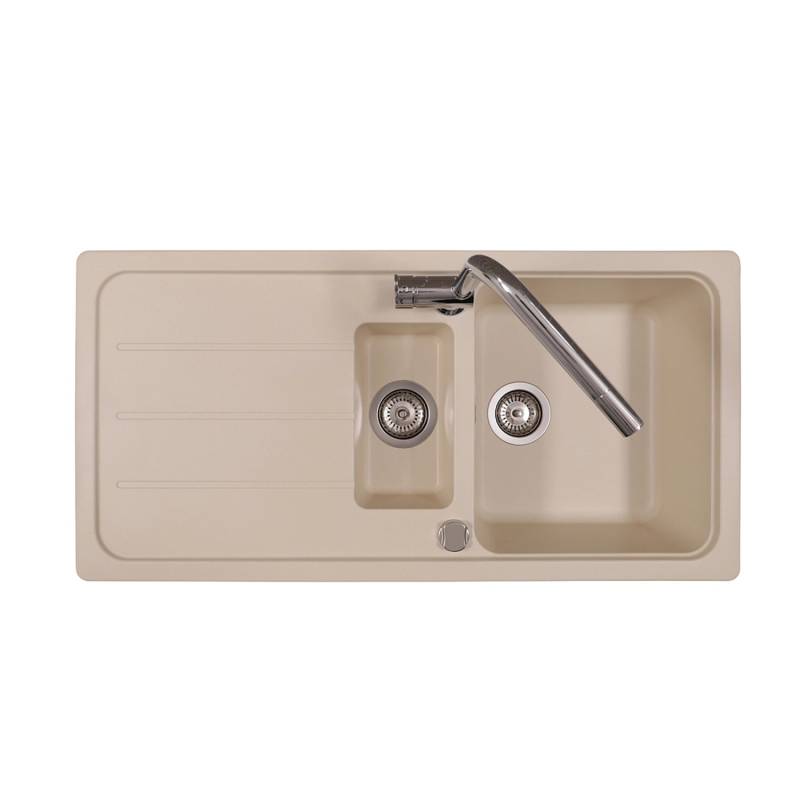 Respekta Einbauspüle Massivgranit Austin 100 cm x 50 cm mit Zusatzbecken Vanile Respekta Einbauspüle Massivgranit Austin 100 cm x 50 cm mit Zusatzbecken Vanile von Respekta