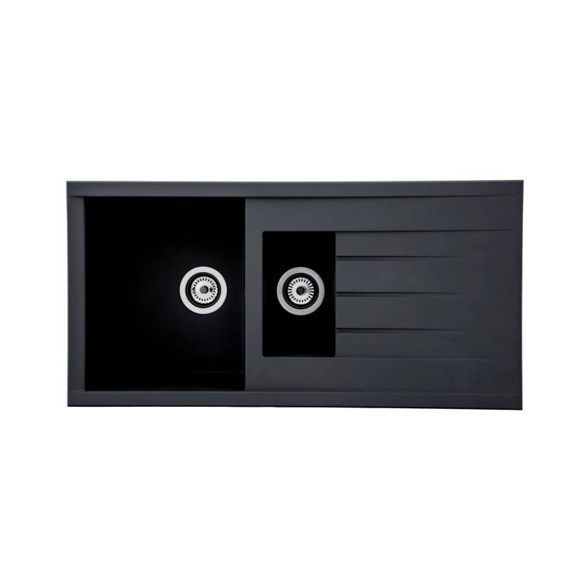 Respekta Einbauspüle Mineralite Houston 100 cm x 50 cm Schwarz von Respekta
