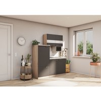 Küche Miniküche Single Eiche Grau Kühlschrank Luis 160 cm Respekta von Respekta