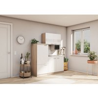 Küche Miniküche Single Eiche Weiß Kühlschrank Luis 160 cm Respekta von Respekta