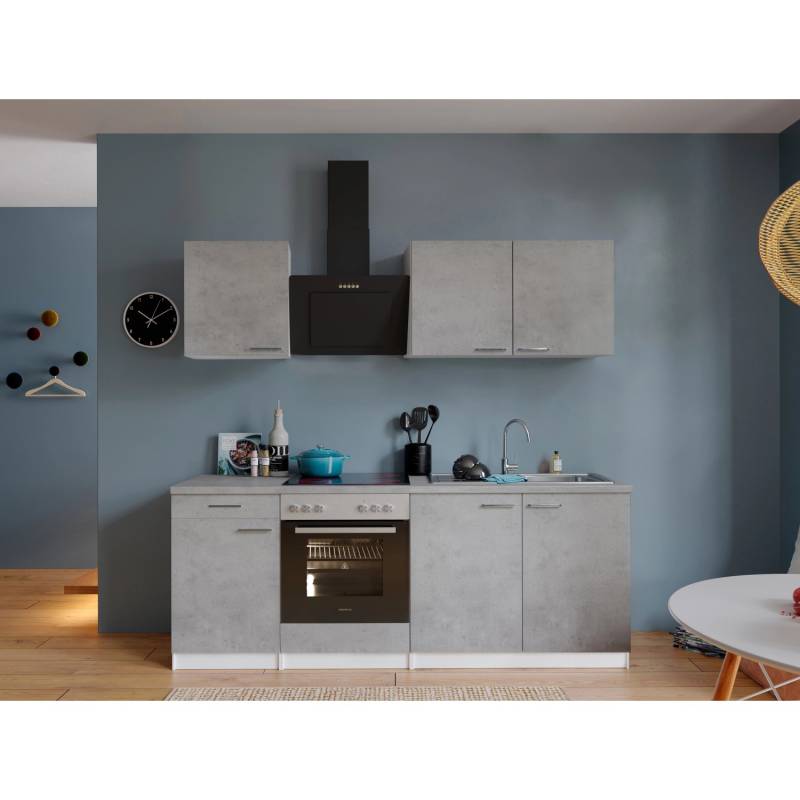 Respekta Küchenblock Malia mit E-Geräten 210 cm Beton Fronten Respekta Küchenblock Malia mit E-Geräten 210 cm Beton Fronten von Respekta