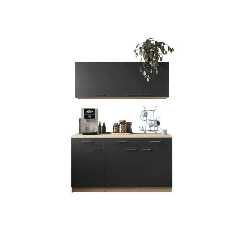 Respekta Küchenmöbel-Set 12 Merle 150 cm Schwarz von Respekta