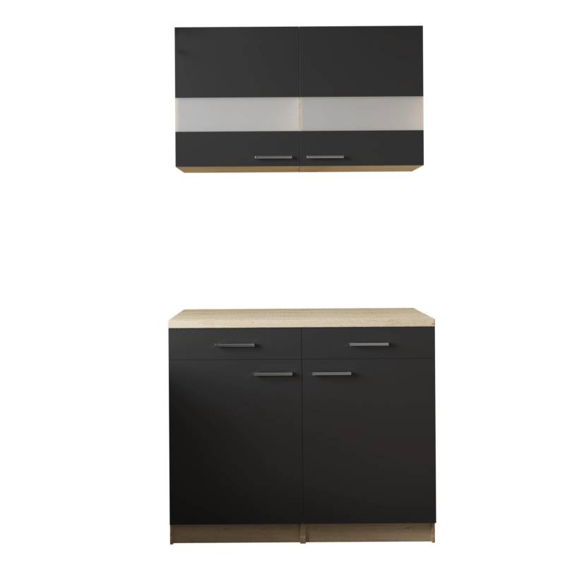 Respekta Küchenmöbel-Set 9 Merle 100 cm Schwarz von Respekta