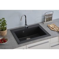 Respekta - Küchenspüle Einbauspüle Spüle Granit Mineralite 66 x 50 Schwarz Ohio Respekta - Küchenspüle Einbauspüle Spüle Granit Mineralite 66 x 50 Schwarz Ohio von Respekta