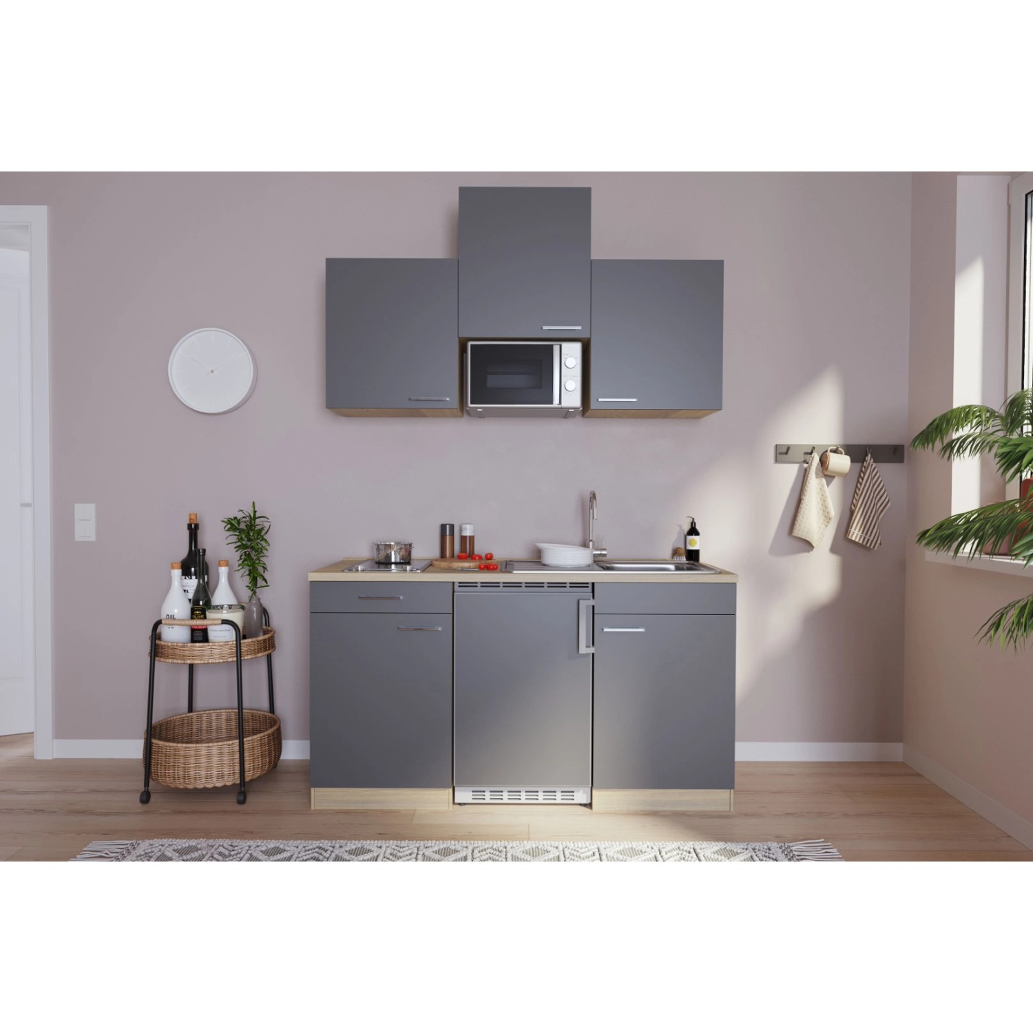 Respekta Küchenzeile KB150ESGMIC 150 cm Grau-Eiche Sägeräu Nachbildung Respekta Küchenzeile KB150ESGMIC 150 cm Grau-Eiche Sägeräu Nachbildung von Respekta