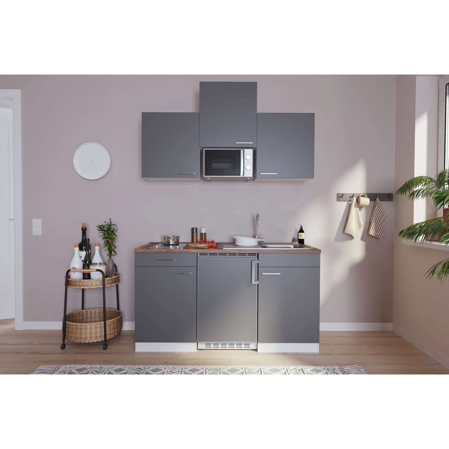 Respekta Küchenzeile KB150WGMIC 150 cm Grau-Weiß Respekta Küchenzeile KB150WGMIC 150 cm Grau-Weiß von Respekta