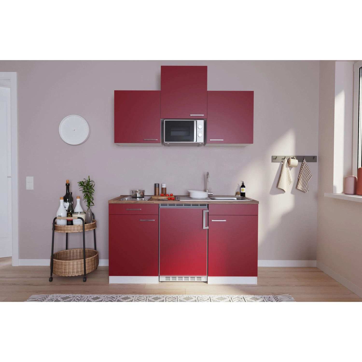 Respekta Küchenzeile KB150WRMIC 150 cm Rot-Weiß Respekta Küchenzeile KB150WRMIC 150 cm Rot-Weiß von Respekta