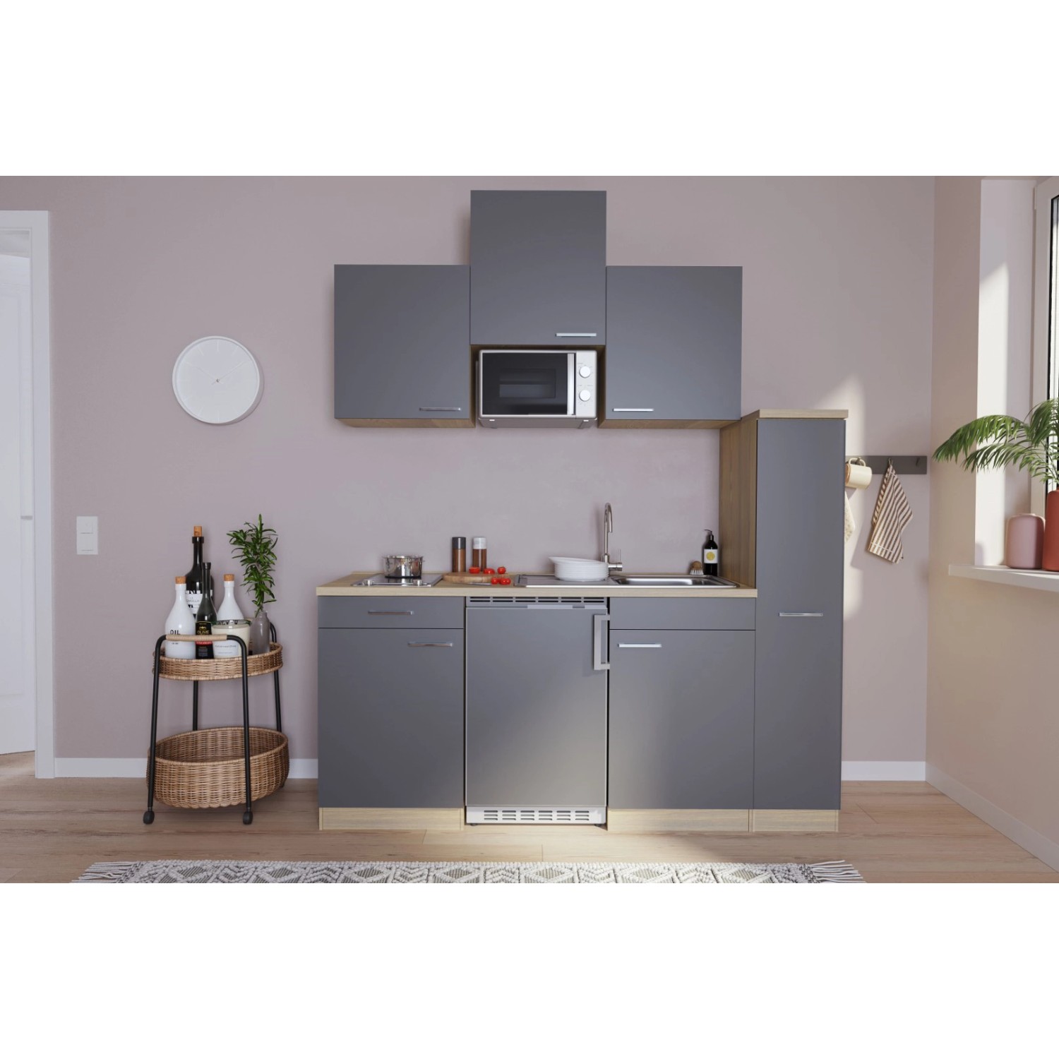 Respekta Küchenzeile KB180ESGMIC 180 cm Grau-Eiche Sägeräu Nachbildung Respekta Küchenzeile KB180ESGMIC 180 cm Grau-Eiche Sägeräu Nachbildung von Respekta