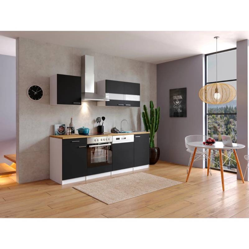 Respekta Küchenzeile KB220WSC 220 cm Schwarz-Weiß Respekta Küchenzeile KB220WSC 220 cm Schwarz-Weiß von Respekta