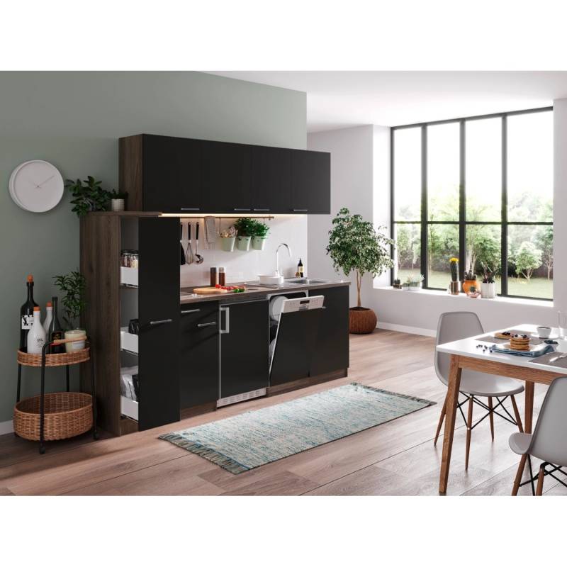 Respekta Küchenzeile KB225EYSC 225 cm Schwarz-Eiche York Nachbildung Respekta Küchenzeile KB225EYSC 225 cm Schwarz-Eiche York Nachbildung von Respekta