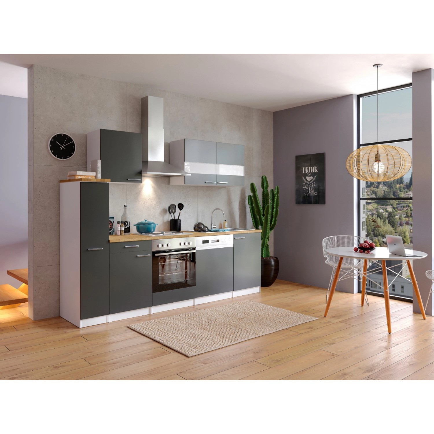 Respekta Küchenzeile KB250WG 250 cm Grau-Weiß Respekta Küchenzeile KB250WG 250 cm Grau-Weiß von Respekta