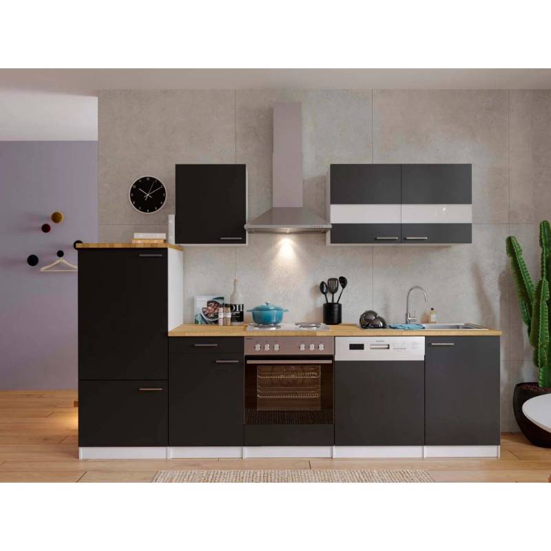 Respekta Küchenzeile KB280WS 280 cm Schwarz-Weiß Respekta Küchenzeile KB280WS 280 cm Schwarz-Weiß von Respekta