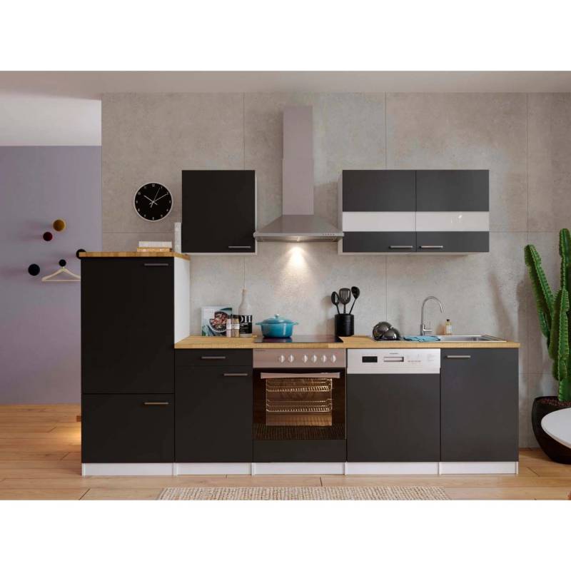 Respekta Küchenzeile KB280WSC 280 cm Schwarz-Weiß Respekta Küchenzeile KB280WSC 280 cm Schwarz-Weiß von Respekta