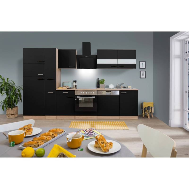 Respekta Küchenzeile KB310ESSCGKE 310 cm Schwarz-Eiche Sägerau Nachbildung Respekta Küchenzeile KB310ESSCGKE 310 cm Schwarz-Eiche Sägerau Nachbildung von Respekta