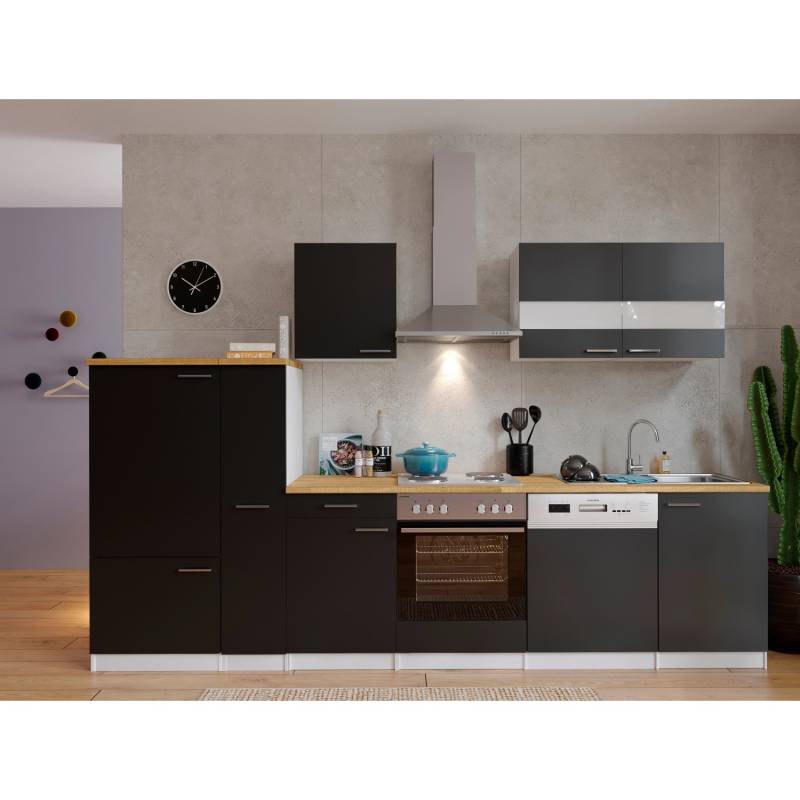Respekta Küchenzeile KB310WS 310 cm Schwarz-Weiß Respekta Küchenzeile KB310WS 310 cm Schwarz-Weiß von Respekta