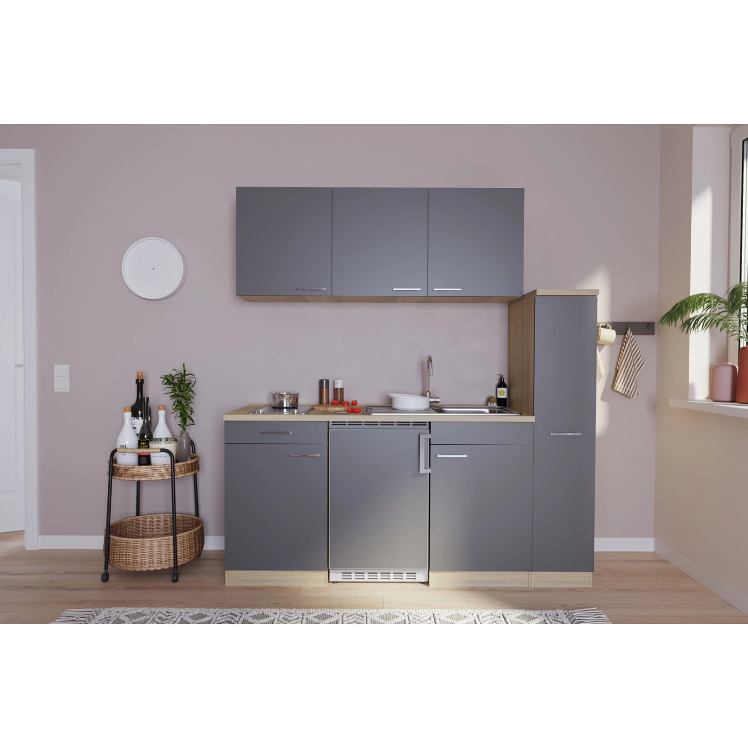 Respekta Küchenzeile KB180ESGC 180 cm Grau-Eiche Sonoma Sägerau Nachbildung Respekta Küchenzeile KB180ESGC 180 cm Grau-Eiche Sonoma Sägerau Nachbildung von Respekta