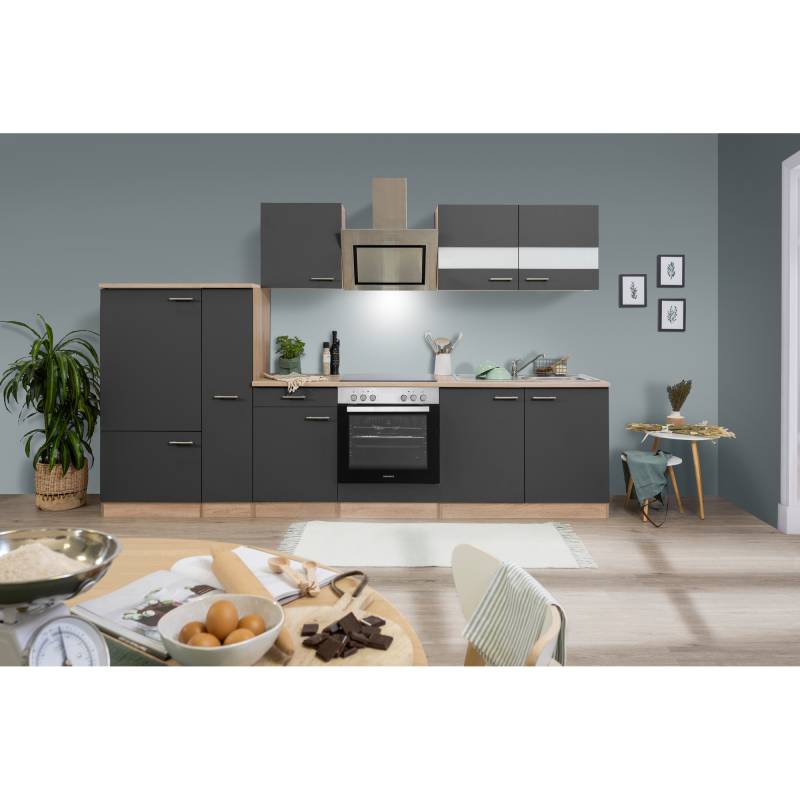 Respekta Küchenzeile 'Merle' mit E-Geräten KB300ESGSC grau/eichefarben 300 cm Respekta Küchenzeile 'Merle' mit E-Geräten KB300ESGSC grau/eichefarben 300 cm von Respekta