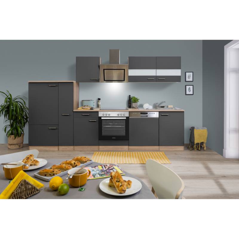 Respekta Küchenzeile 'Merle' mit E-Geräten KB310ESGSC grau/eichefarben 310 cm Respekta Küchenzeile 'Merle' mit E-Geräten KB310ESGSC grau/eichefarben 310 cm von Respekta