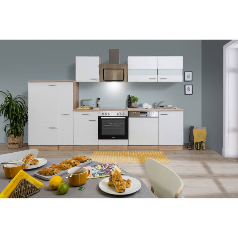 Respekta Küchenzeile 'Merle' mit E-Geräten KB310ESWSC weiß/eichefarben 310 cm Respekta Küchenzeile 'Merle' mit E-Geräten KB310ESWSC weiß/eichefarben 310 cm von Respekta